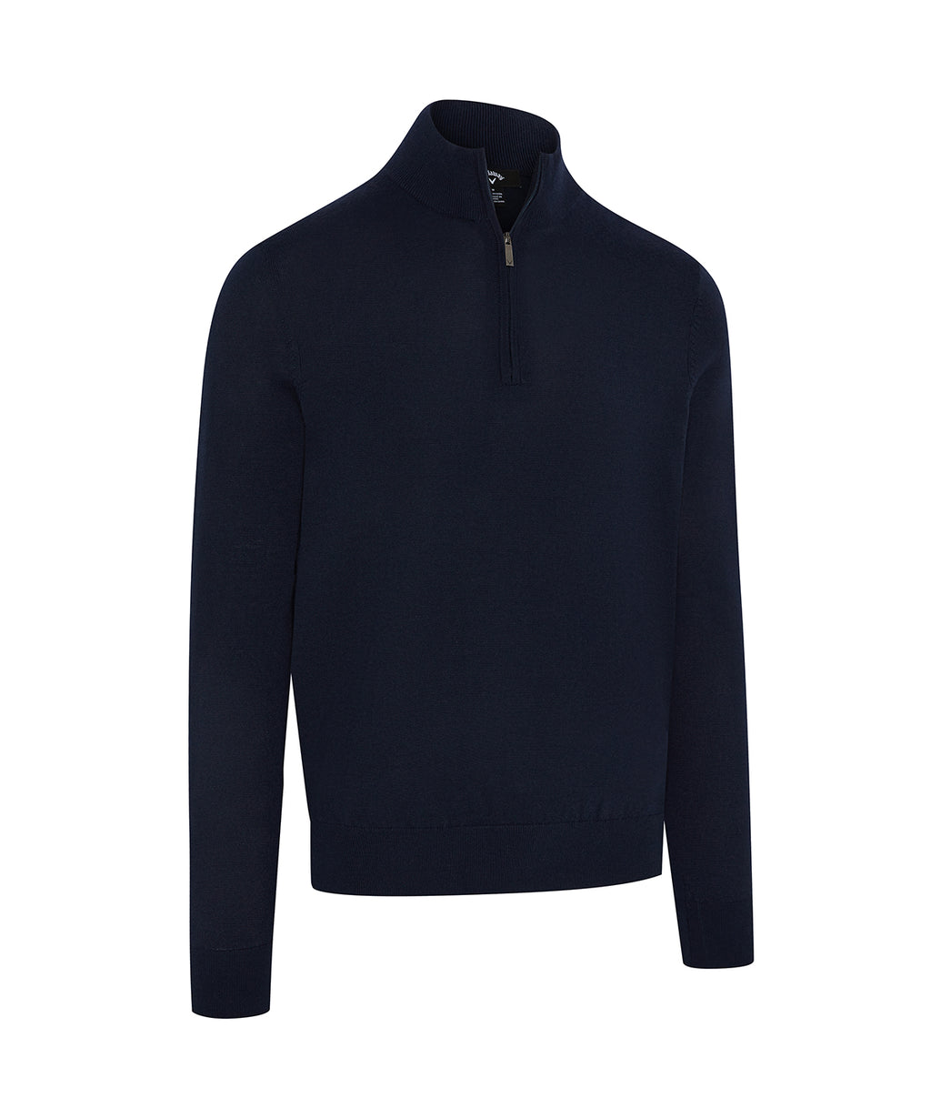 1/4-zip merino blend sweater